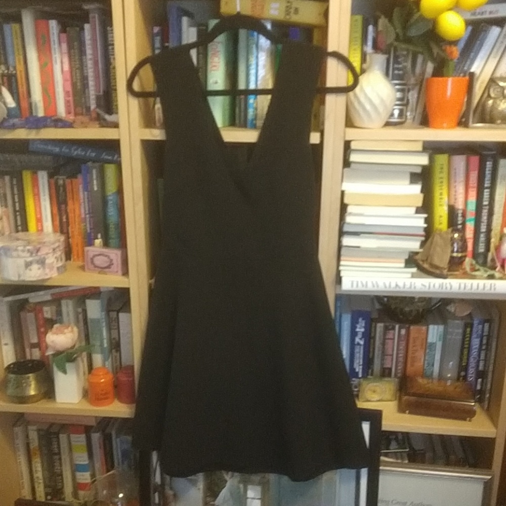 ZARA black flared dress with cutout back